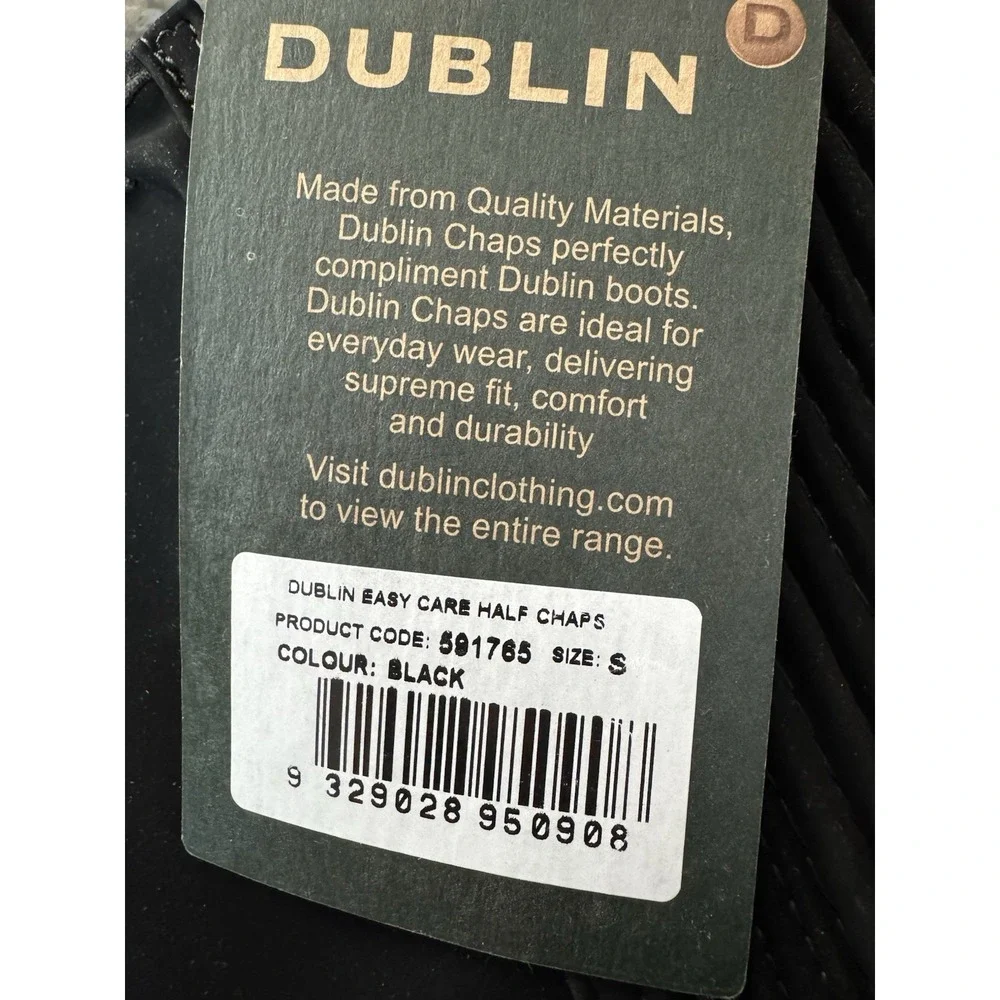 Dublin Easy-Care Mesh‎ Half Chaps II NWT Size Small. Black